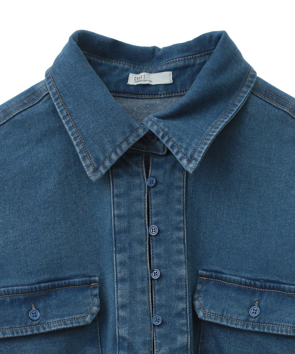 CRAFT STANDARD BOUTIQUE 裏起毛デニムヘンリーワンピース 