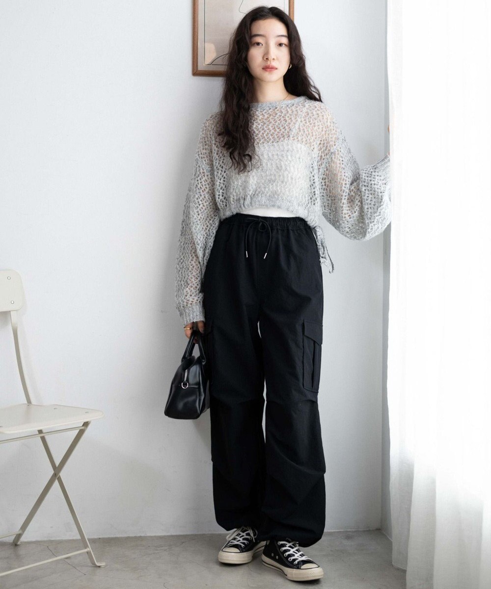 WEGO 【ウエストゴム】イージーパラシュートカーゴパンツ 