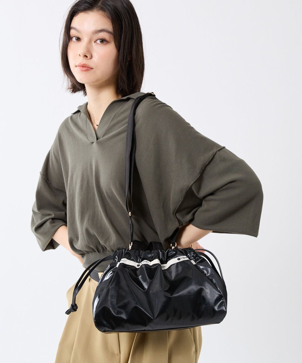 LeSportsac E/W CITY DRAWSTRING BAG /アップタウンブラックシャイン/ブラック2 