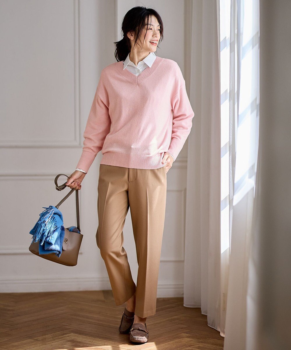 ANY 【洗濯機可/ストレッチ/ウエストゴム/裏起毛】マルチファンクションストレッチテーパードパンツ 