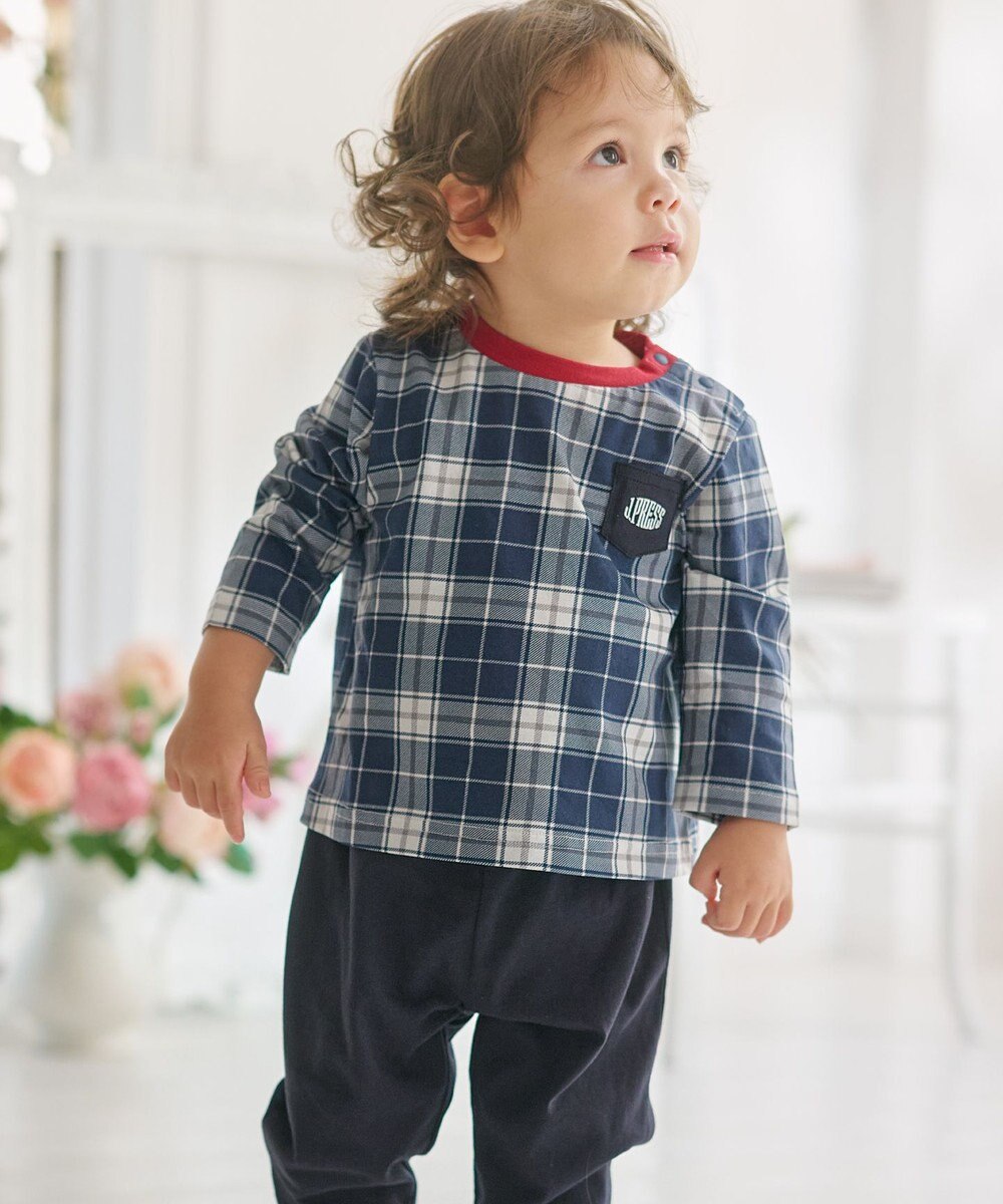 J.PRESS KIDS 【BOX付き】【80-90㎝】スムース 天竺カーディガン&長袖Tシャツ&パンツ セット 