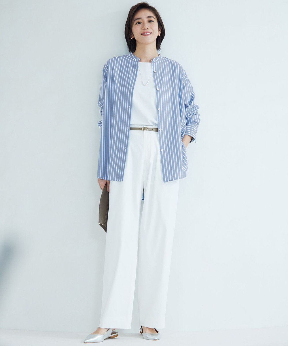 自由区 【洗える】SOMELOSバンドカラー ブラウス 