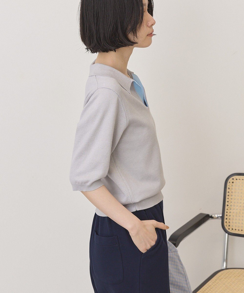 AMERICAN HOLIC 襟付き配色ニット 