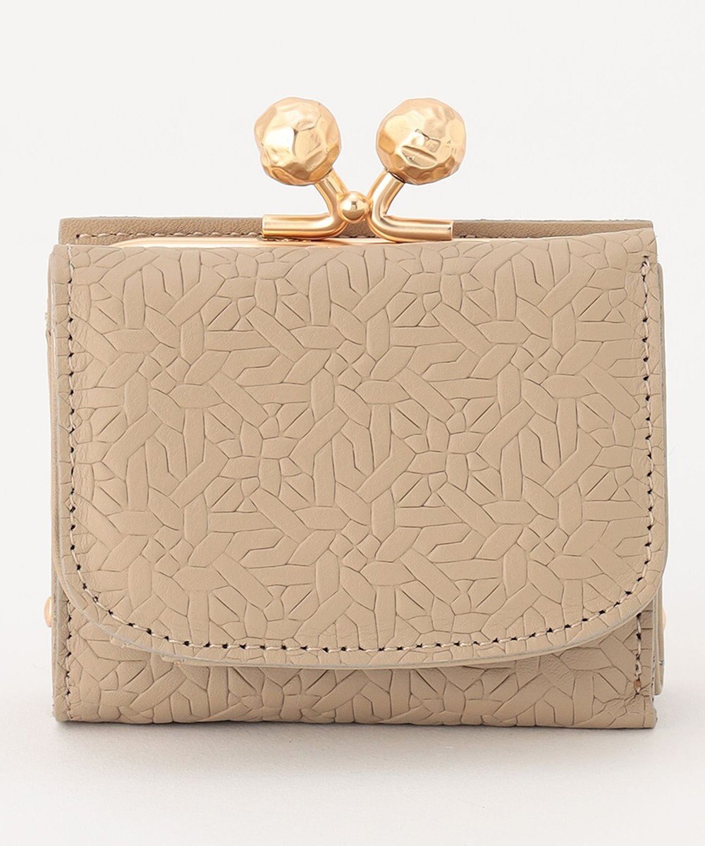 UNBILLION perche 抗菌レザー型押し外がまミニウォレット 