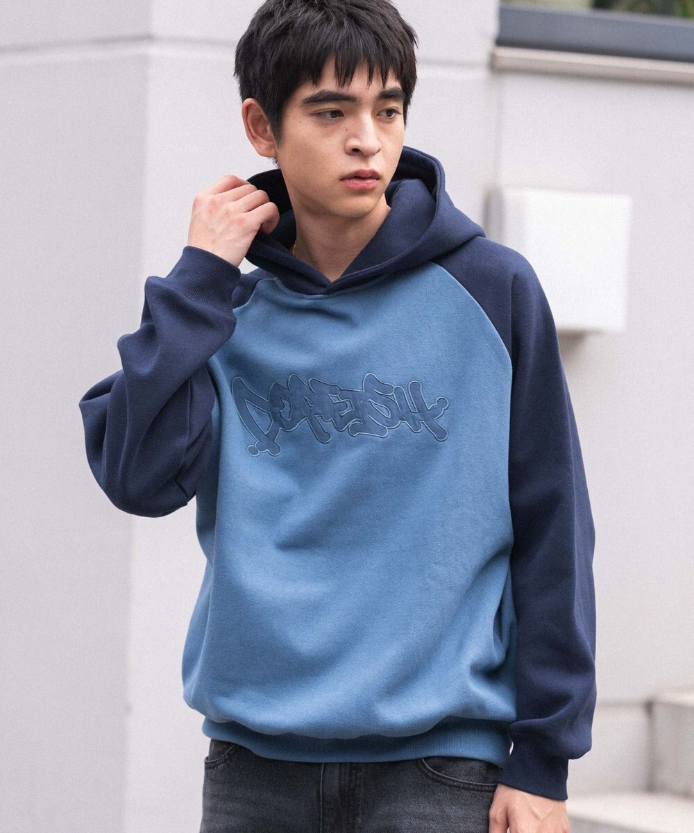 WEGO ラグランプルパーカー 