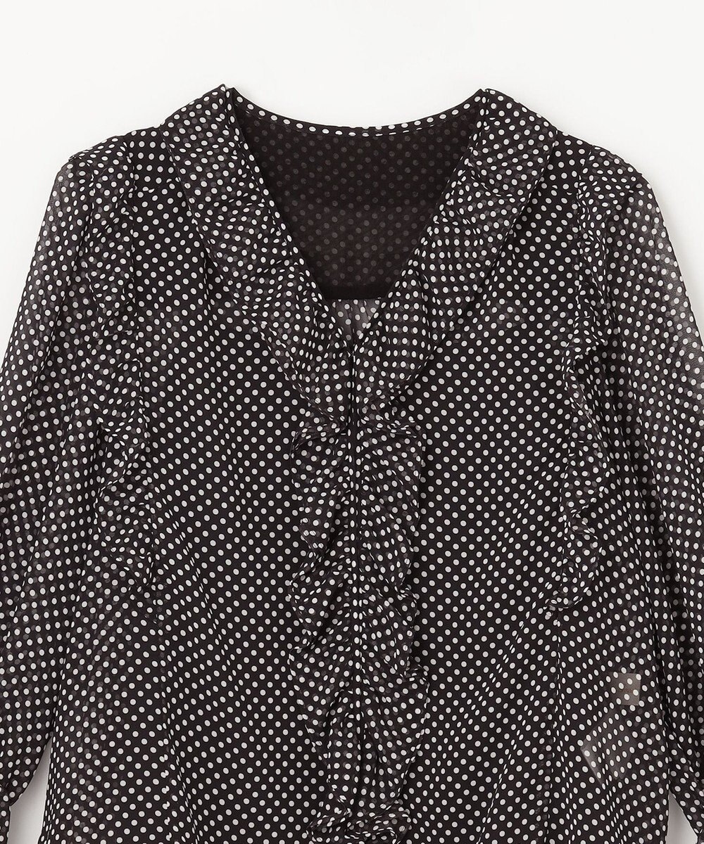 GRACE CONTINENTAL ドットラッフルブラウス 