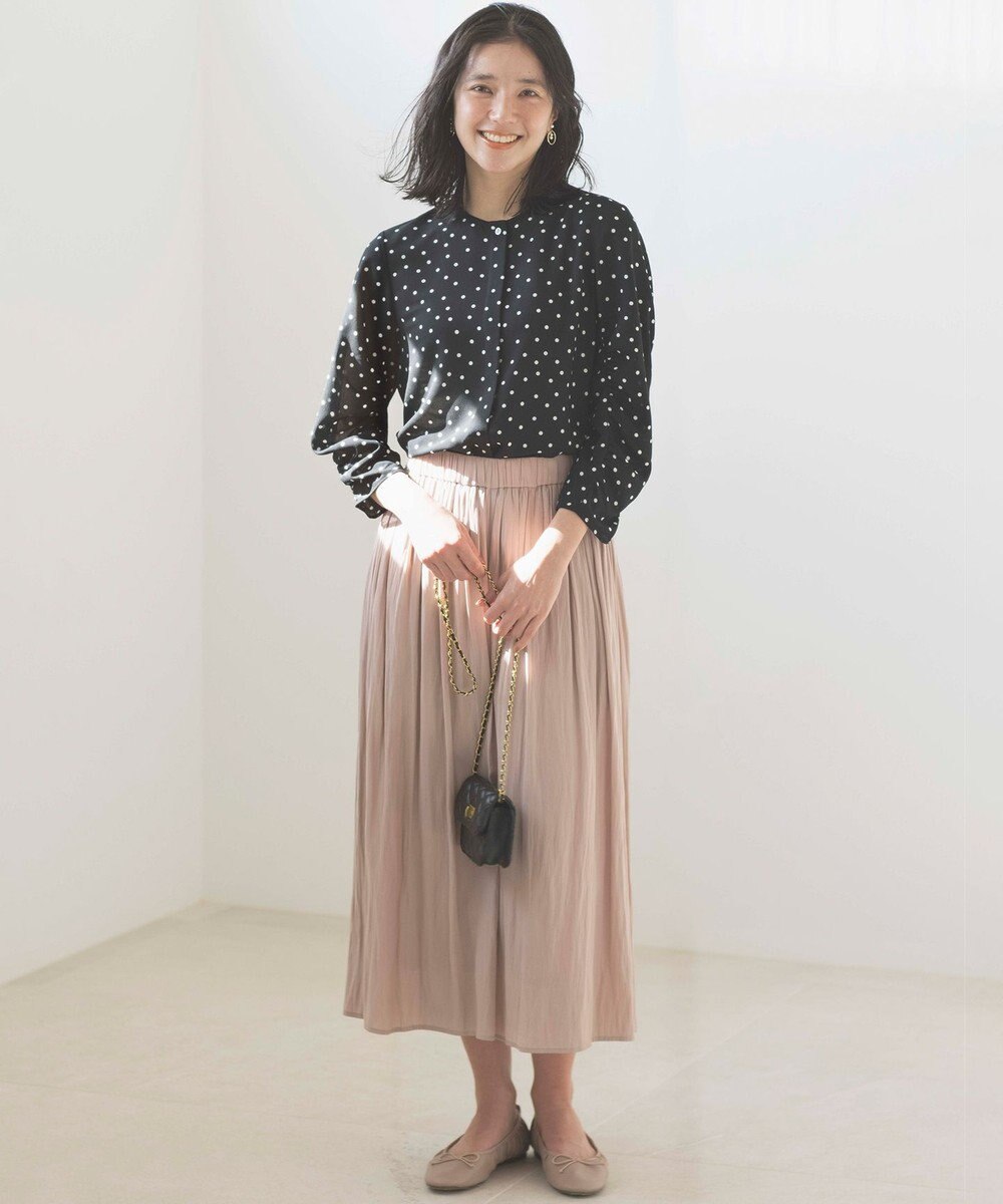 組曲 L ドットジョーゼットプリント ブラウス 