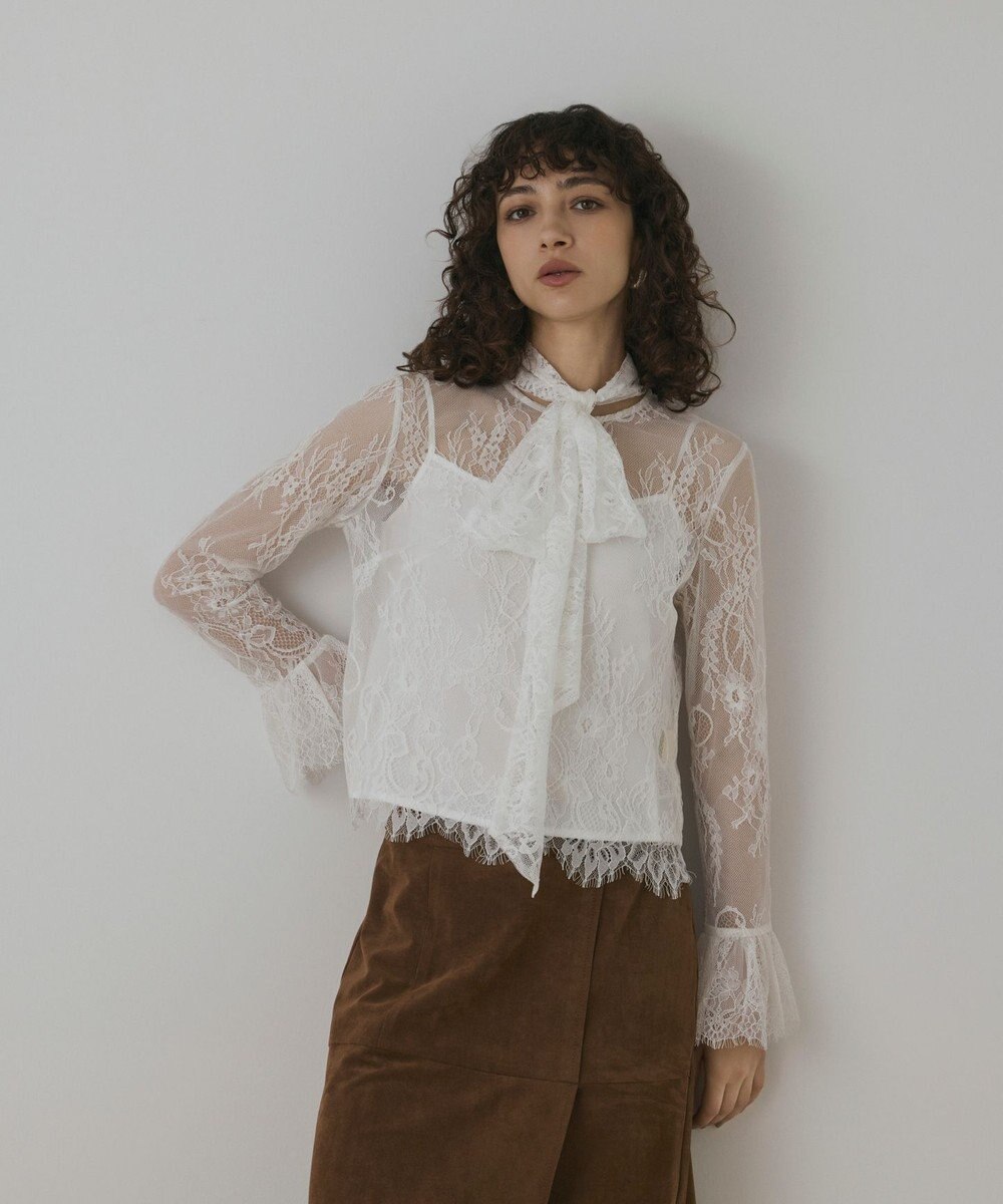 GRACE CONTINENTAL レースボウタイブラウス 