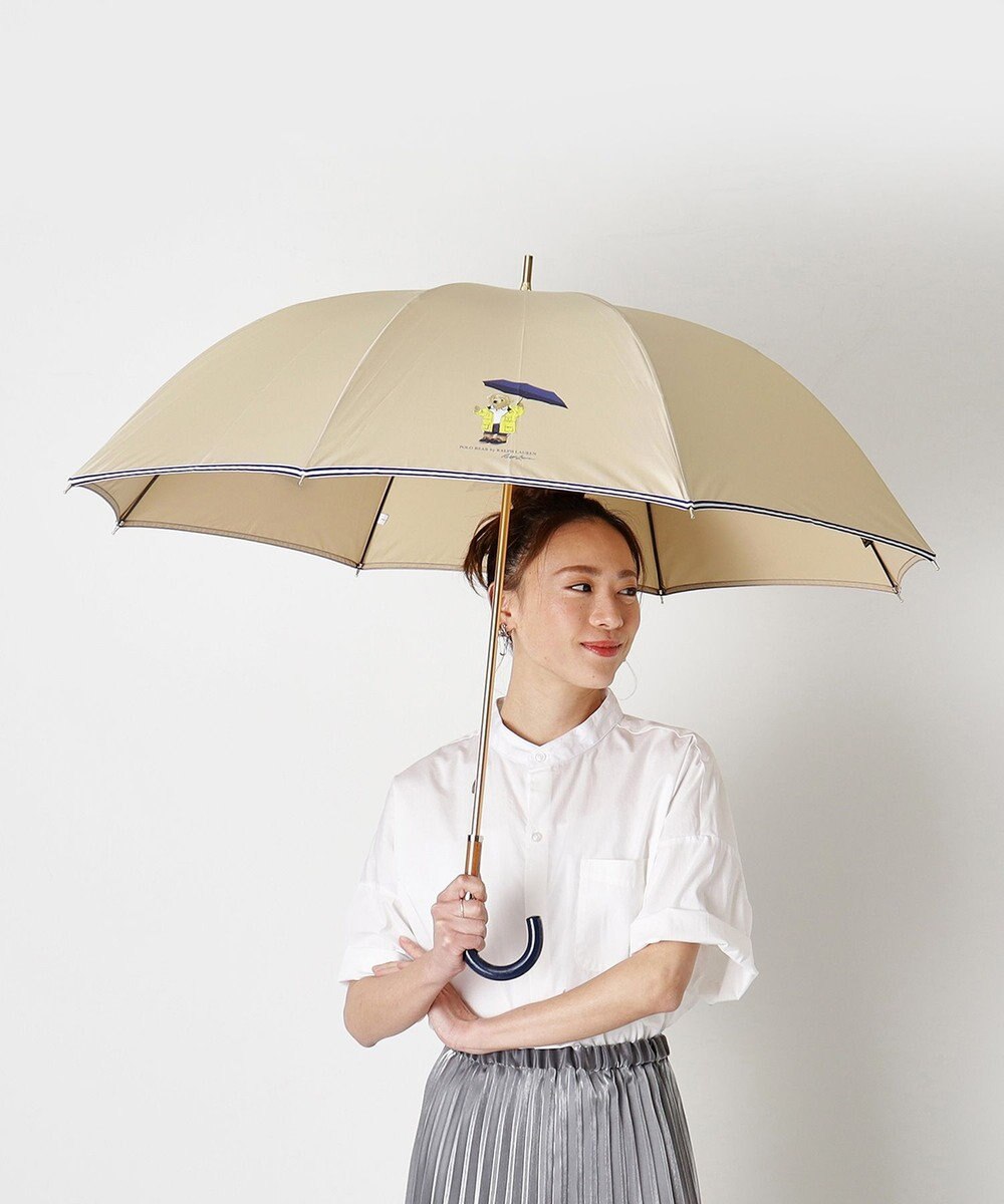 MOONBAT 【雨傘】POLO RALPH LAUREN（ポロ ラルフローレン）長傘 ツイル無地×RAIN BEAR 