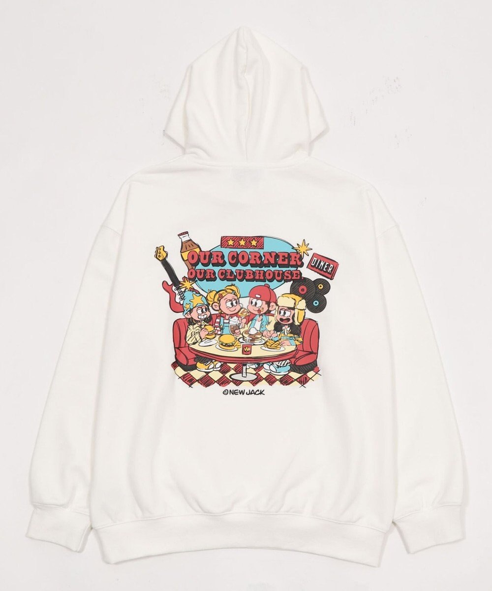 WEGO 【ユニセックス着用ITEM】別注NEWJACKグラフィックプルパーカー 