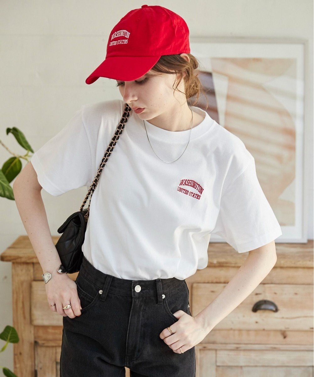 WEGO 【ANGIE VINTAGE】ワンポイント刺繍ロゴTシャツ 