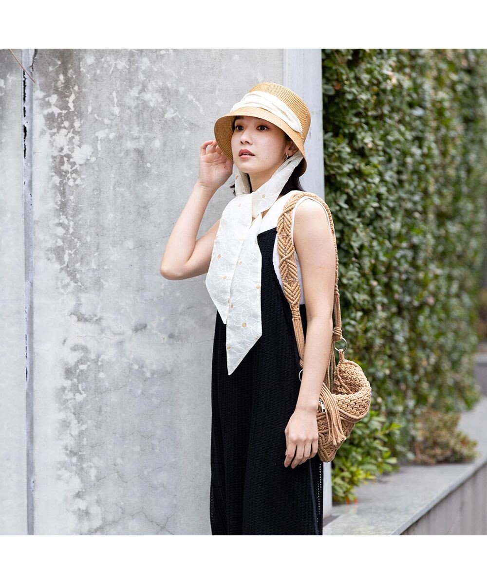 林八百吉商店 un chapeau  スカーフ付ペーパーハット 