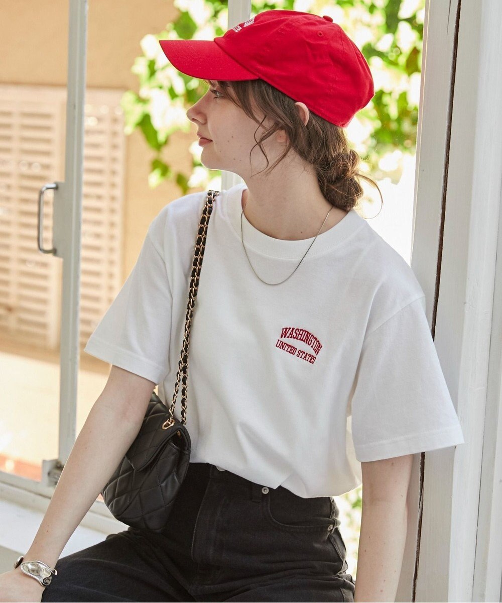WEGO 【ANGIE VINTAGE】ワンポイント刺繍ロゴTシャツ 