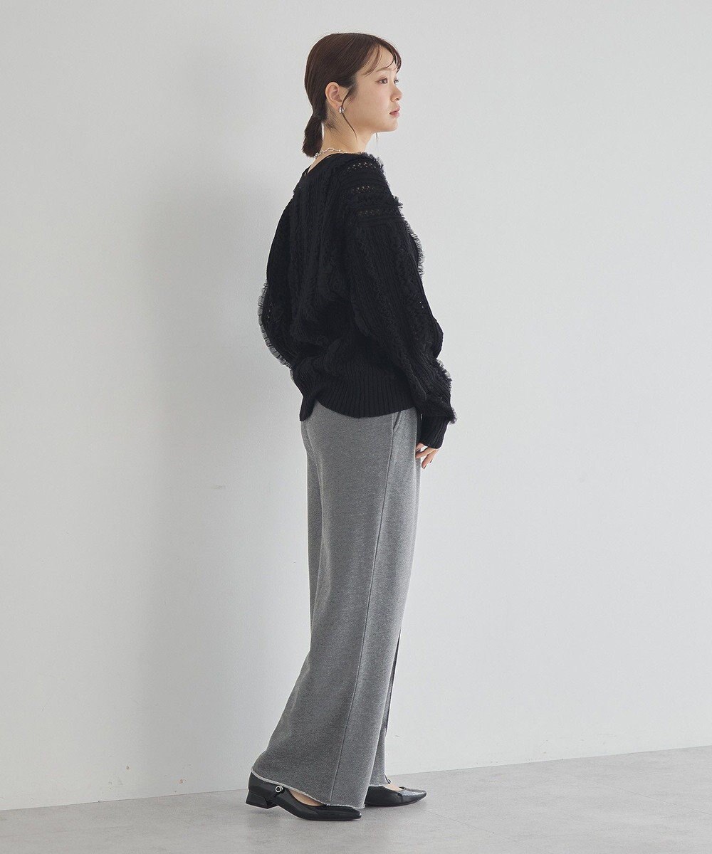 earth music&ecology チュールフリルニットカーディガン 