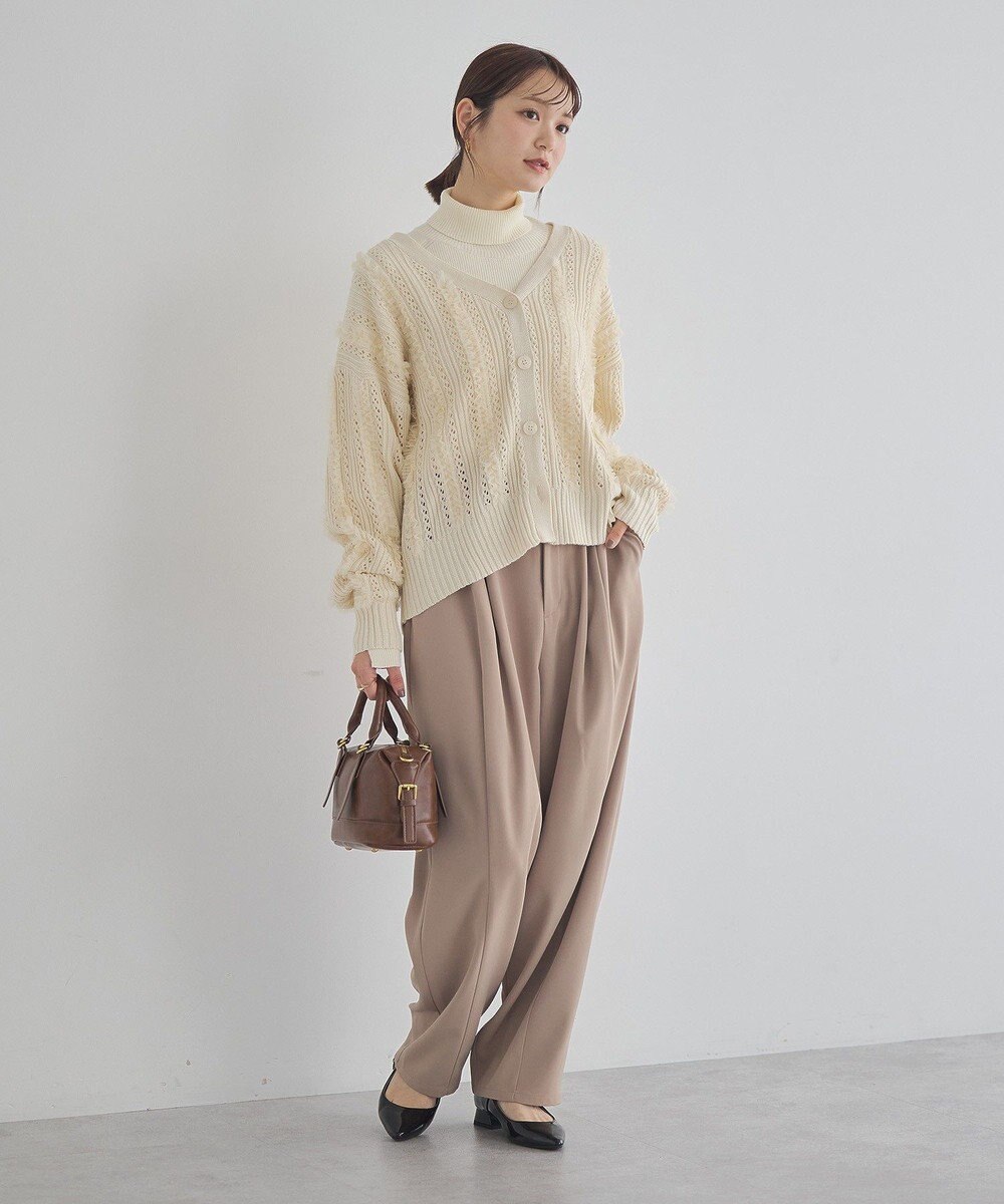 earth music&ecology チュールフリルニットカーディガン 