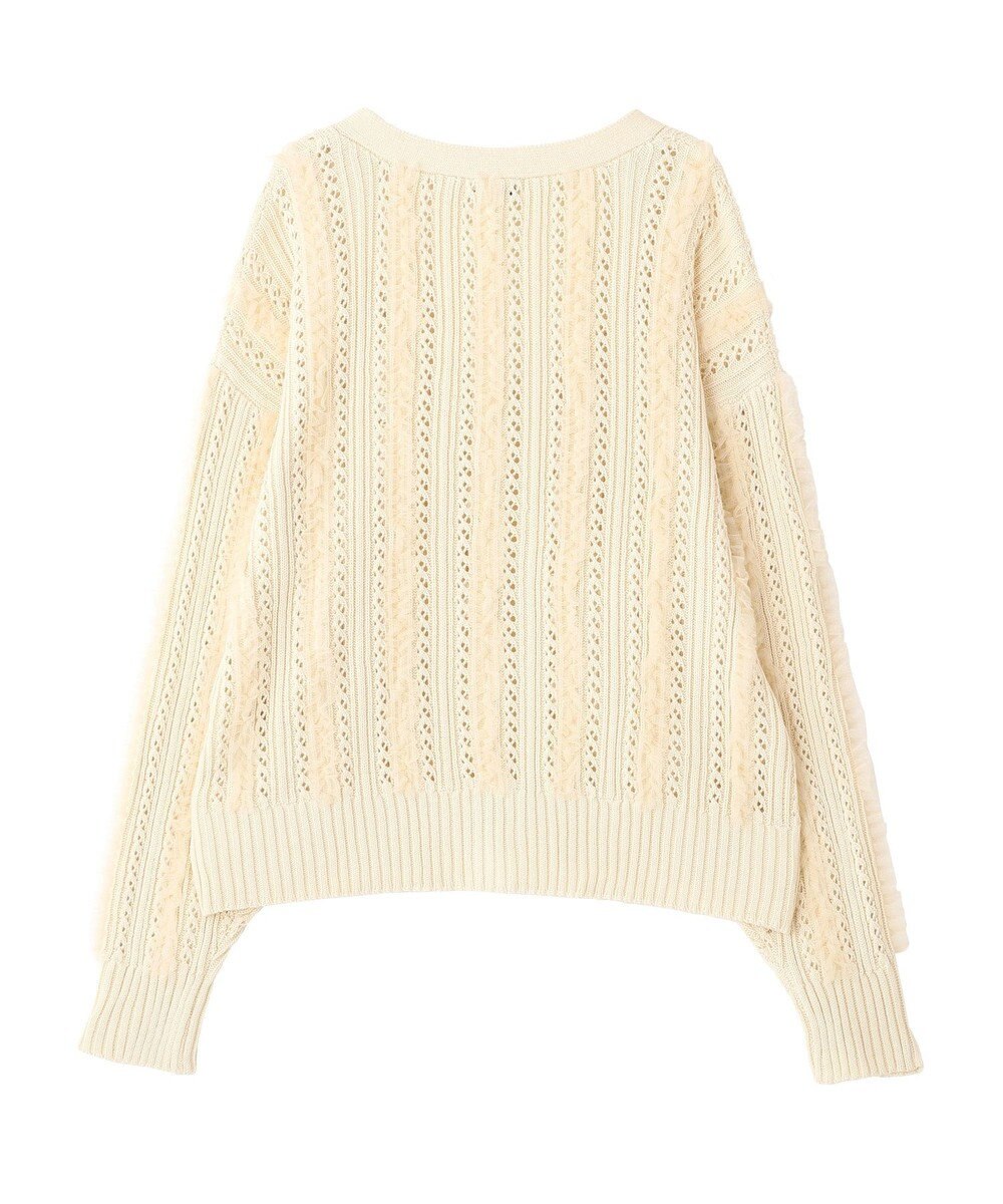 earth music&ecology チュールフリルニットカーディガン 