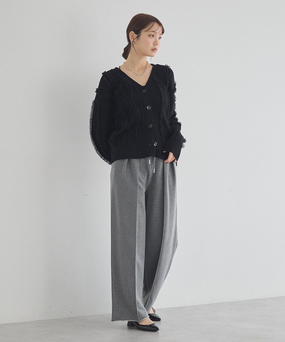 earth music&ecology チュールフリルニットカーディガン 