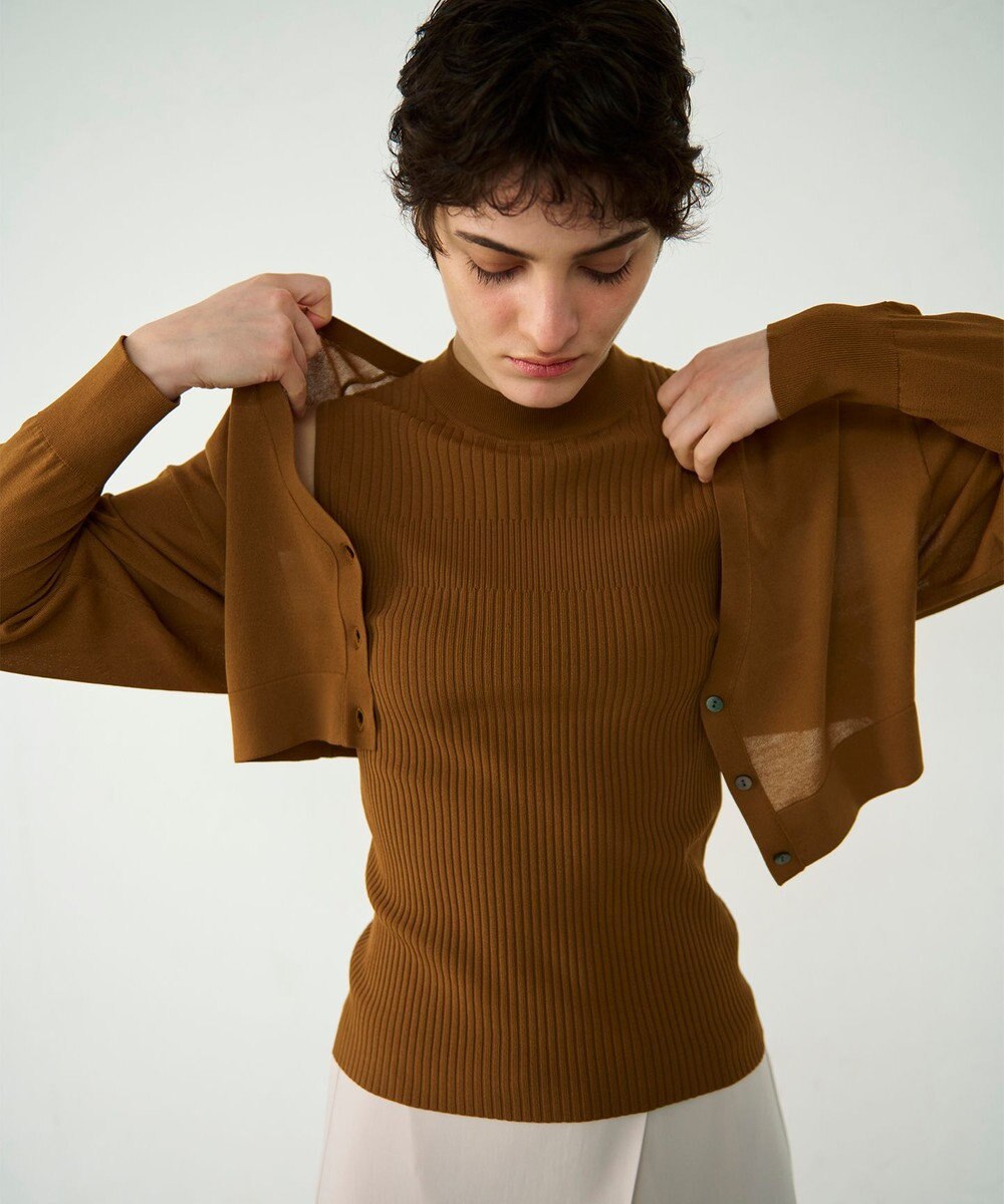 GRACE CONTINENTAL ハイネックリブニットトップ 