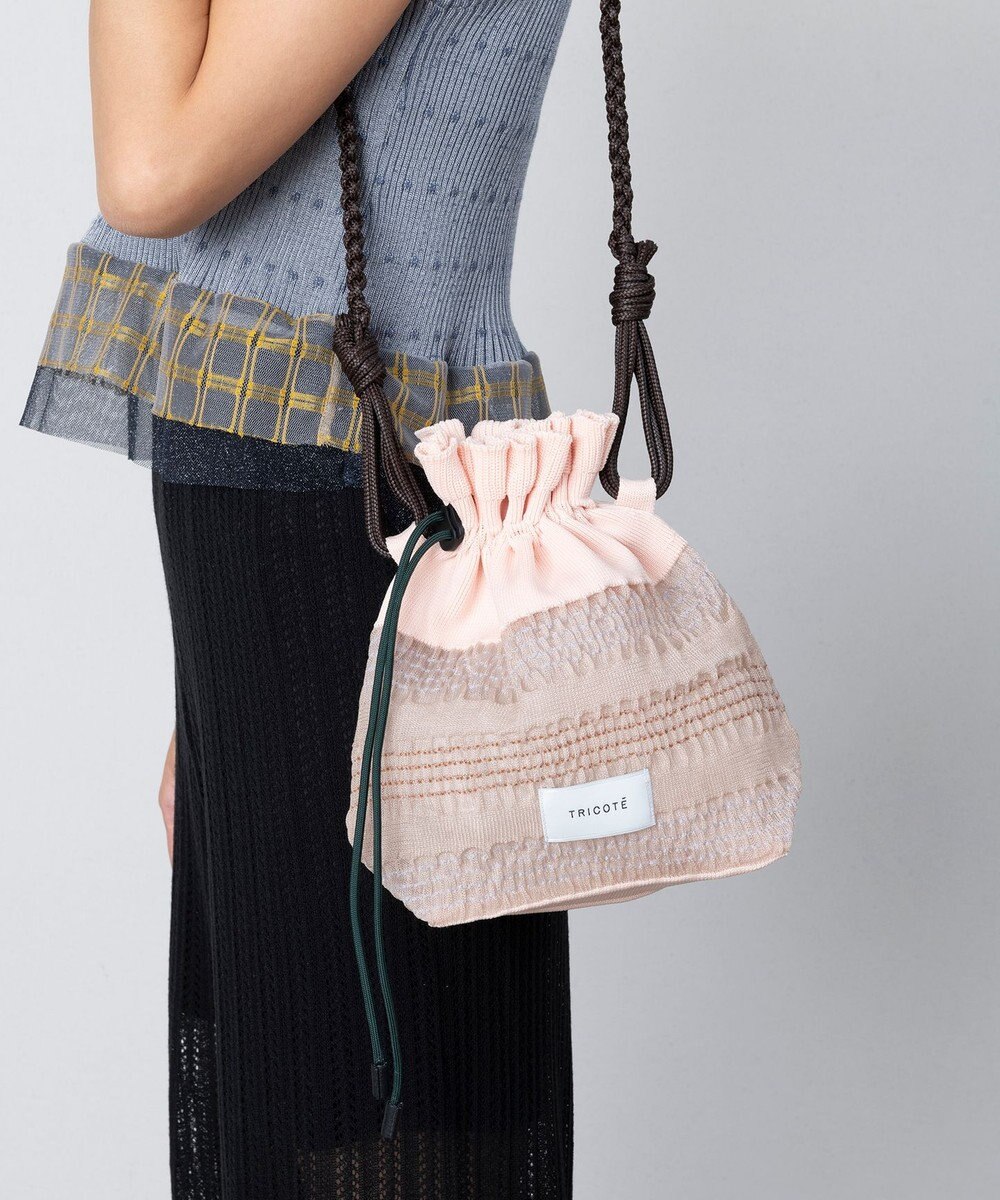 TRICOTE ボーダーシアーポーチバッグ 