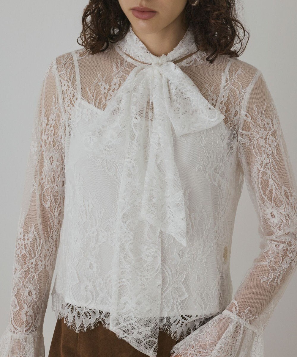 GRACE CONTINENTAL レースボウタイブラウス 