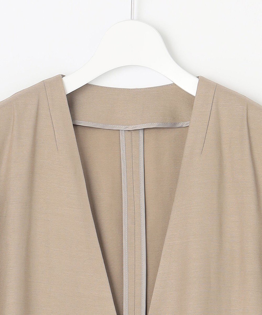 自由区 【XSサイズ～/洗える/セット可】キュプラリネンシャンタン ノーカラージャケット 