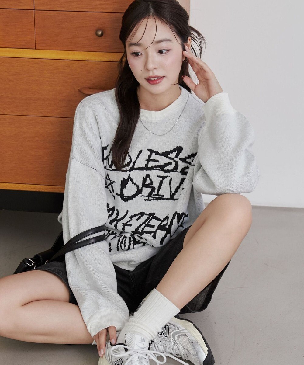 WEGO グラフィックニットBIGプルオーバー 