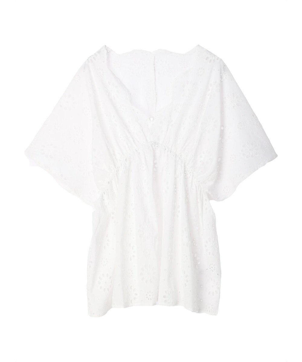 earth music&ecology コットンレースＶネックブラウス 