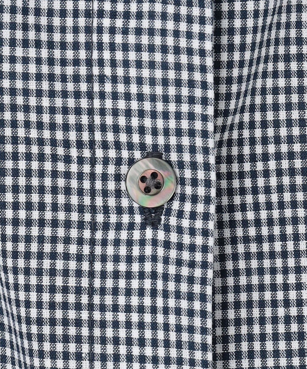 J.PRESS LADIES リネンminiチェック バンドカラー ブラウス 