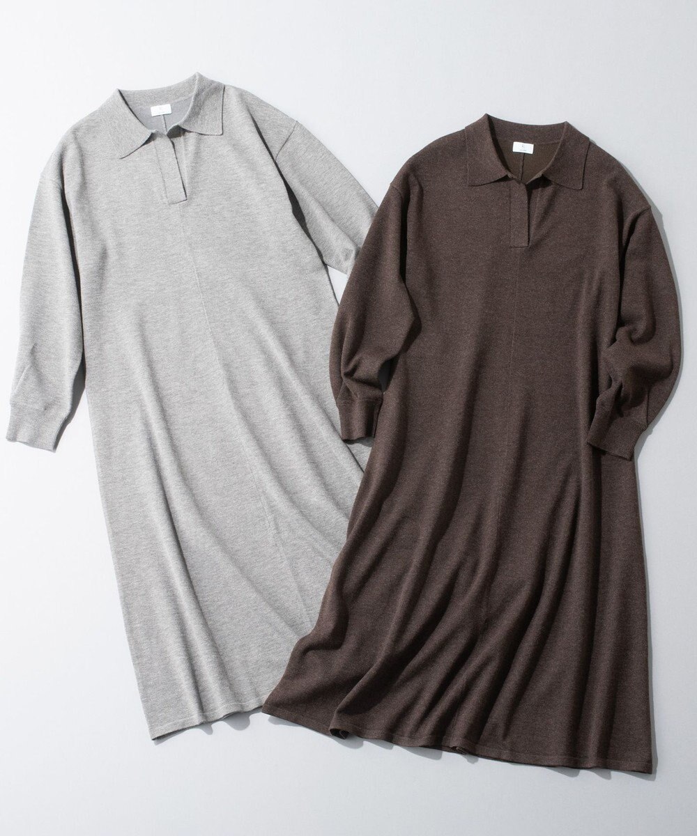 組曲 【加藤ローサさん着用】スキッパーニット ワンピース 