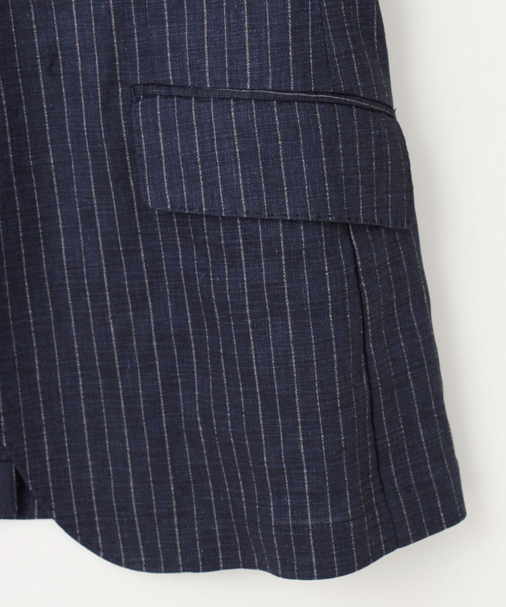 JOSEPH ABBOUD 【清涼/軽量/ストレッチ】ミックスリネンストライプジャケット 