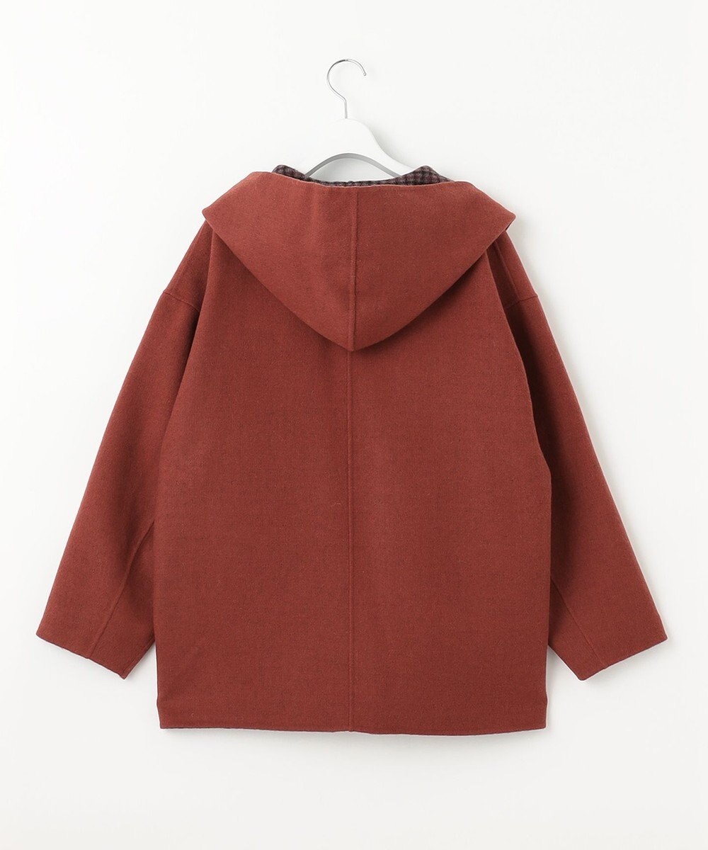 自由区 【リバーシブル】ウールリバー フード付きショートコート 