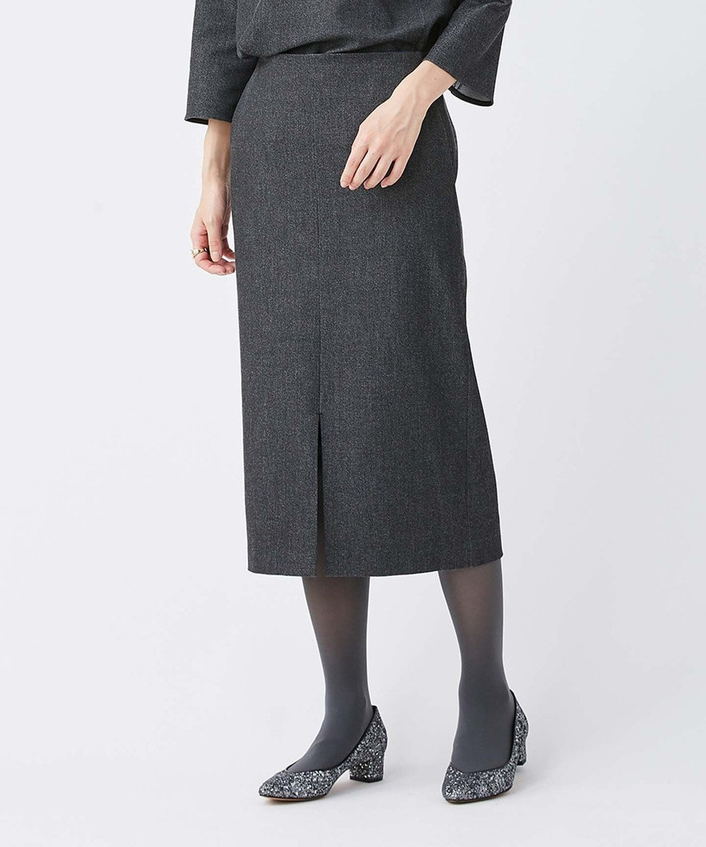 KASHIYAMA EASY 【受注生産】＜WASHABLE＞デニムライクストレッチ ロングタイトスカート(サイズ3号~29号) ブラック