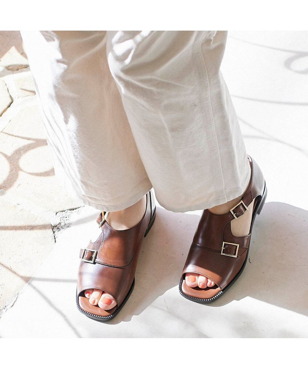 ing <ing>ダブルモンクサイドオープンシューズ 