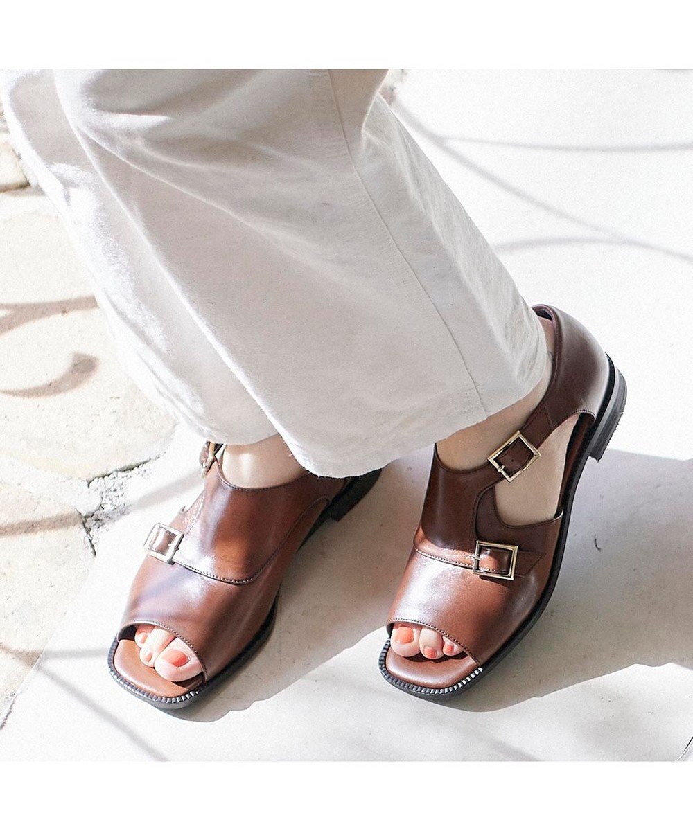 ing <ing>ダブルモンクサイドオープンシューズ 