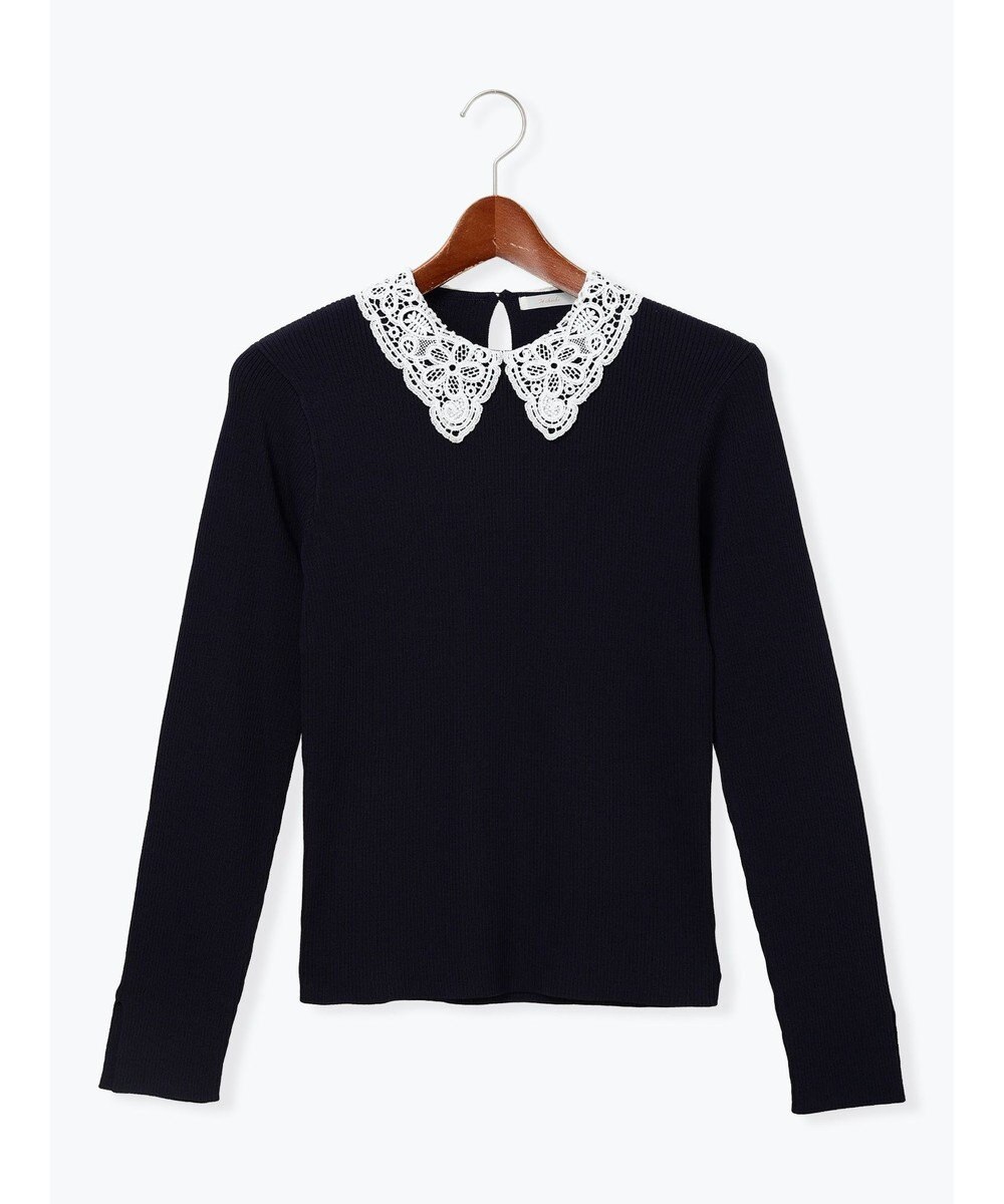 Te chichi ケミカルレースカラーリブニット 