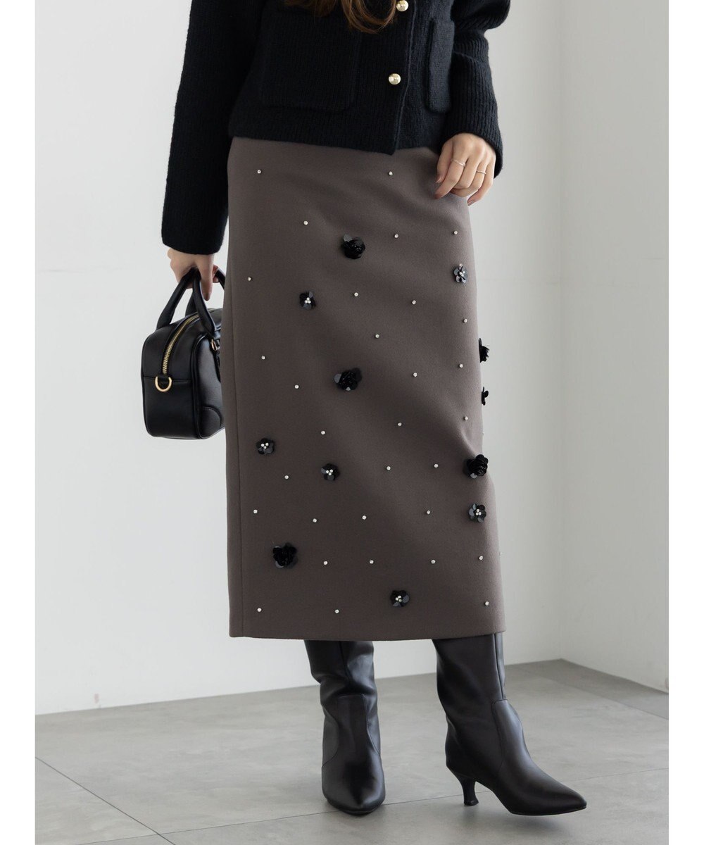 Te chichi ビジューデザインナロースカート《2025winter catalog item》 