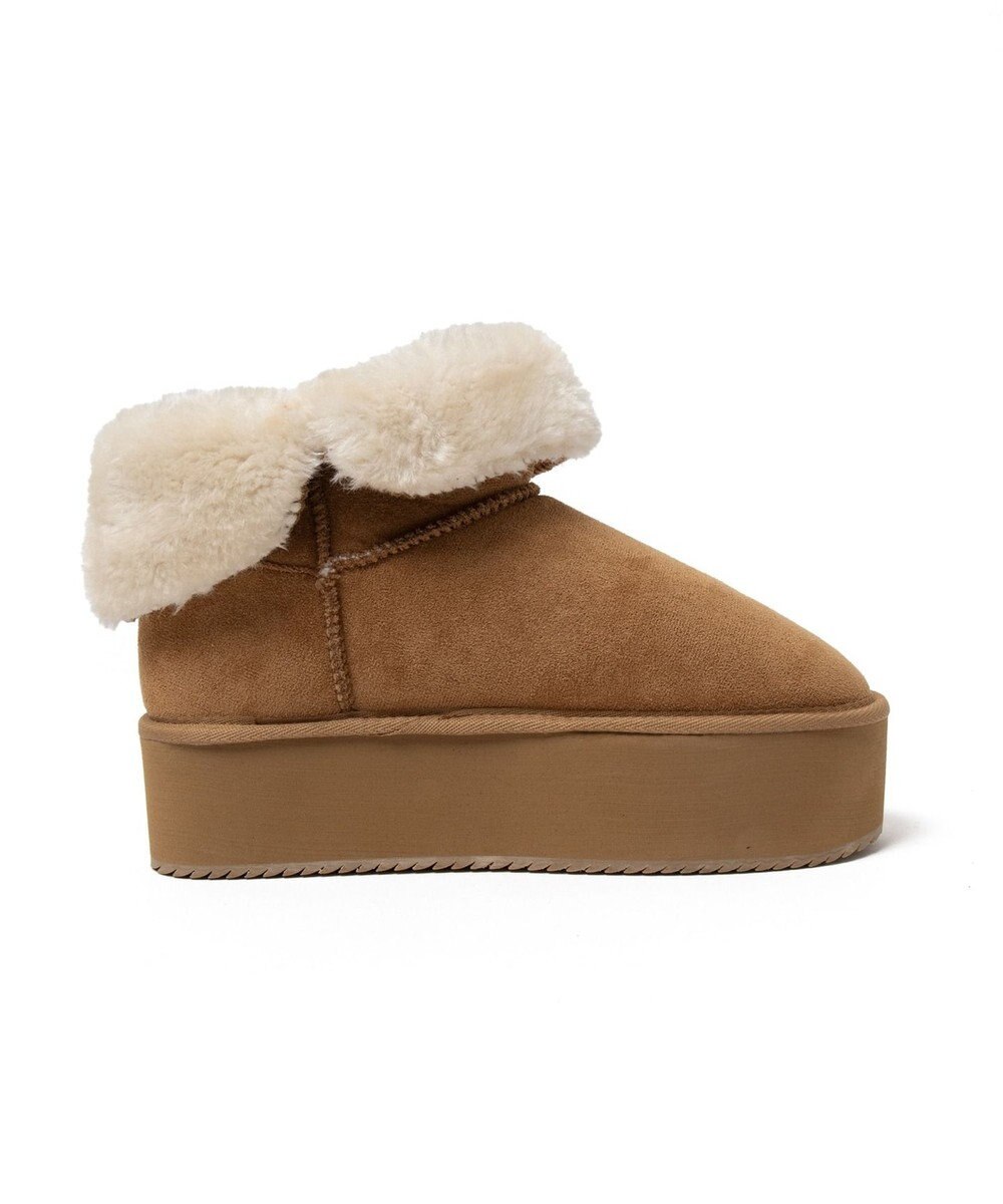 WEGO 【暖かい】折り返し厚底Fムートンブーツ 