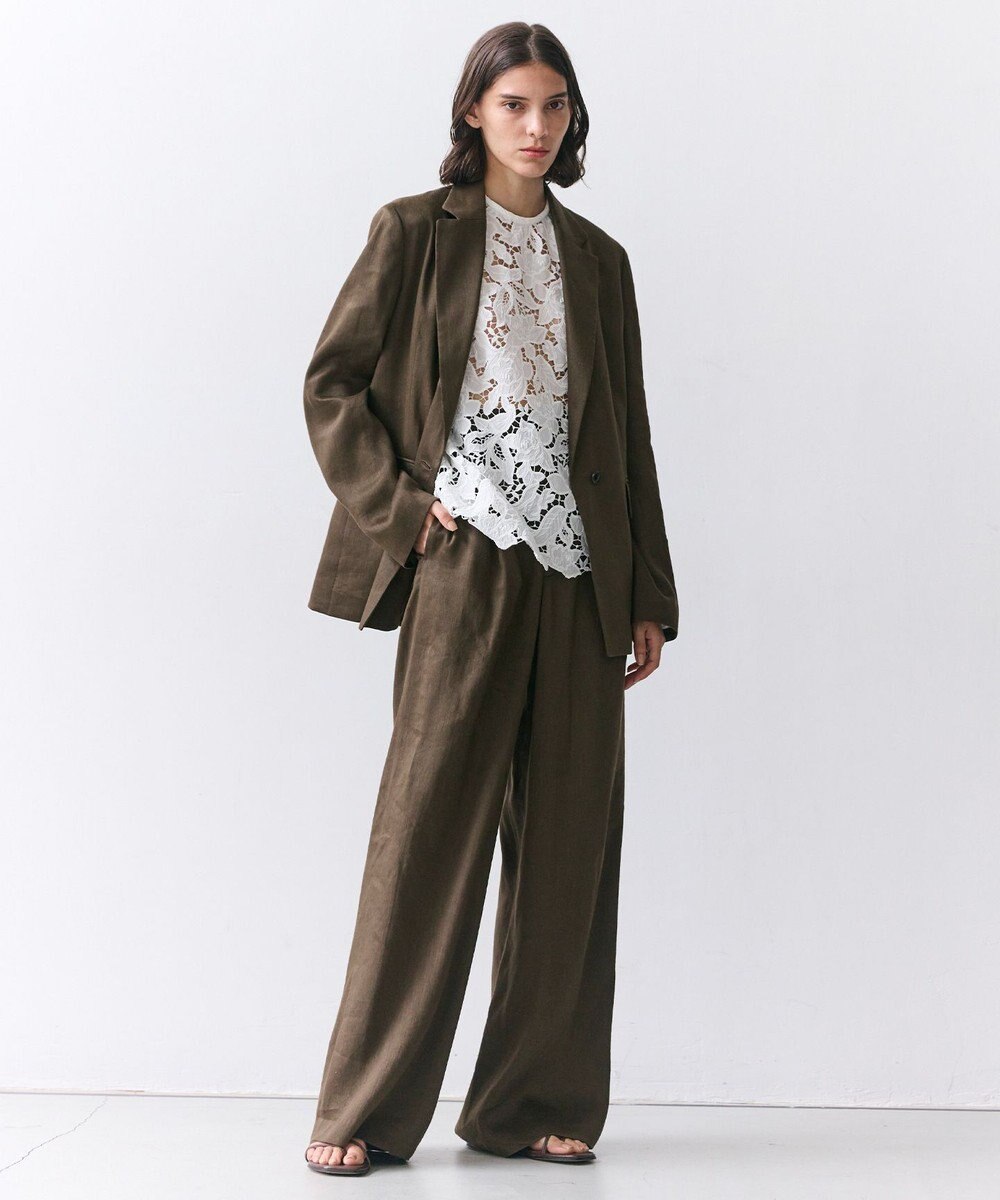 BEIGE， MICA / リネンブレンドイージーワイドパンツ 