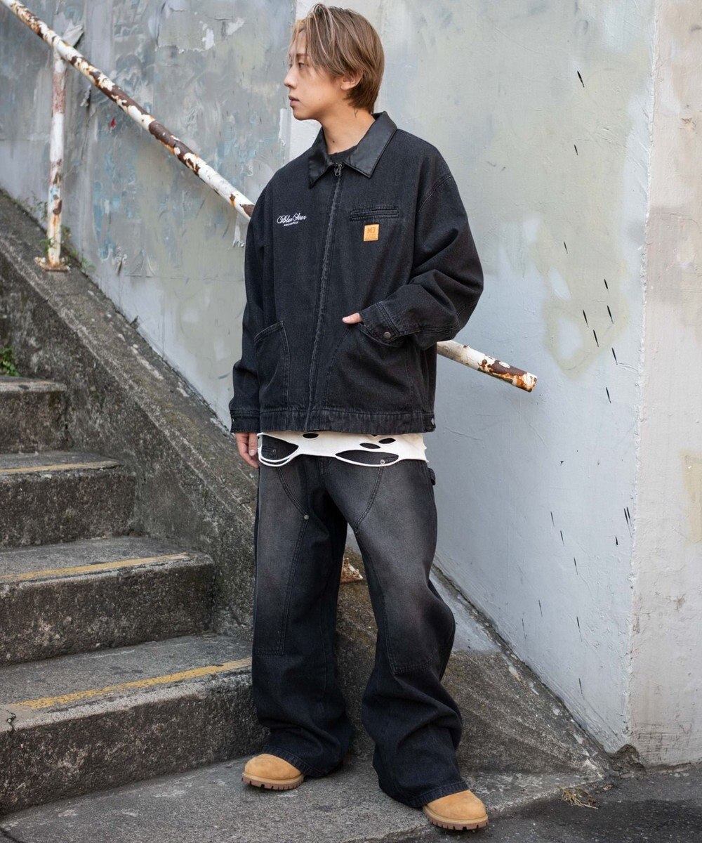 WEGO 【ユニセックス着用ITEM/MLサイズ展開】ワーカーズZIPデニムジャケット 