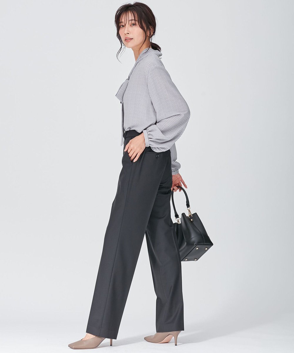 23区 L 【洗える】ヴィンテージ プリント ボウタイ ブラウス 