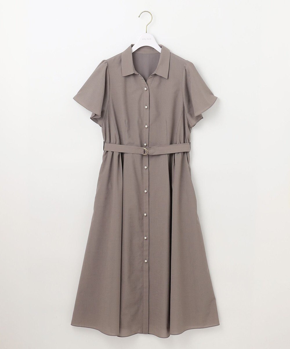 ANY SIS 【洗える】ビューティフレア シャツワンピース 