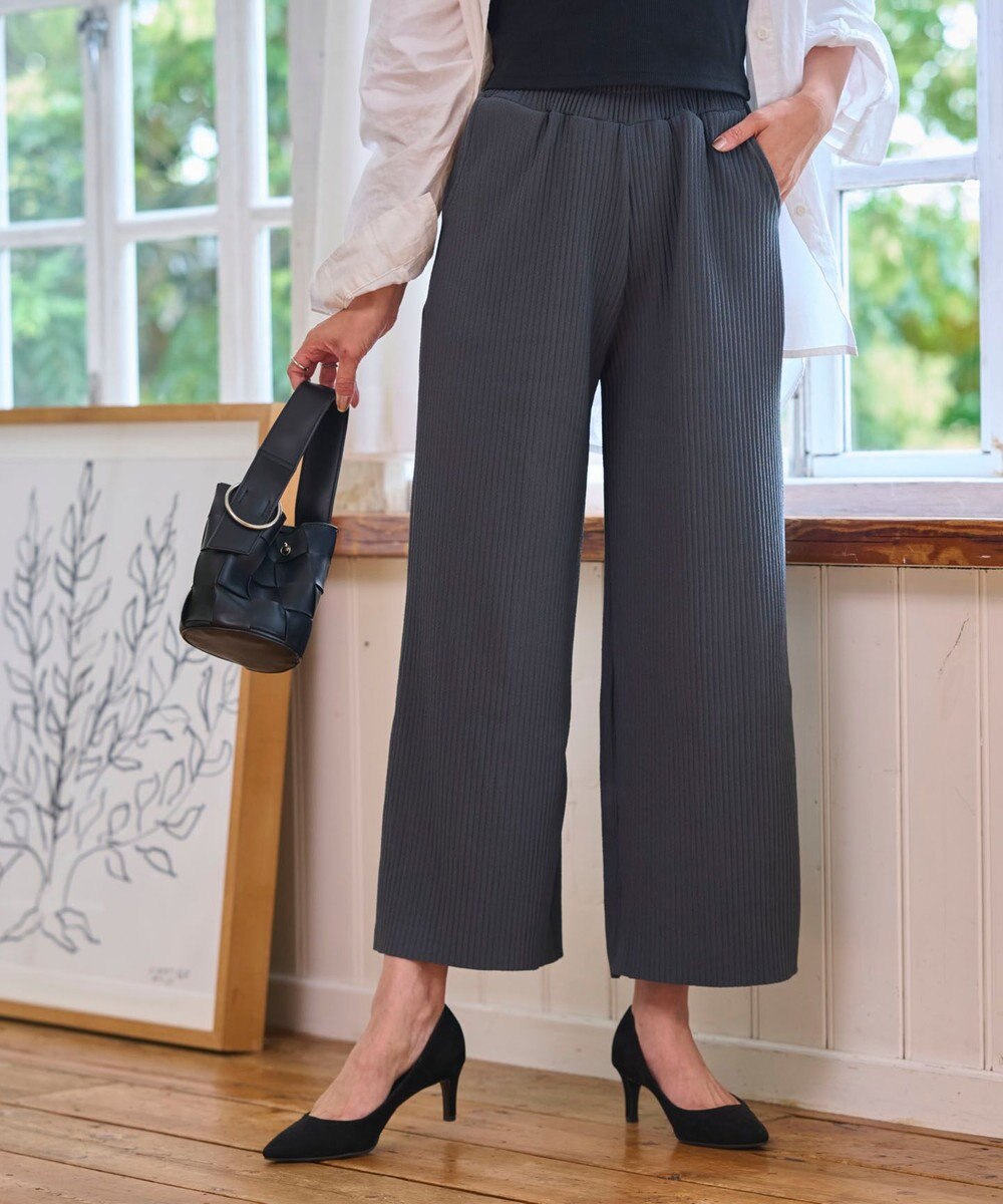 WEGO 【WEB限定/2025年秋冬新作/裾カットOK！自分サイズに調整可能/ウエストゴム/しわになりにくい/】カットプリーツパンツ 