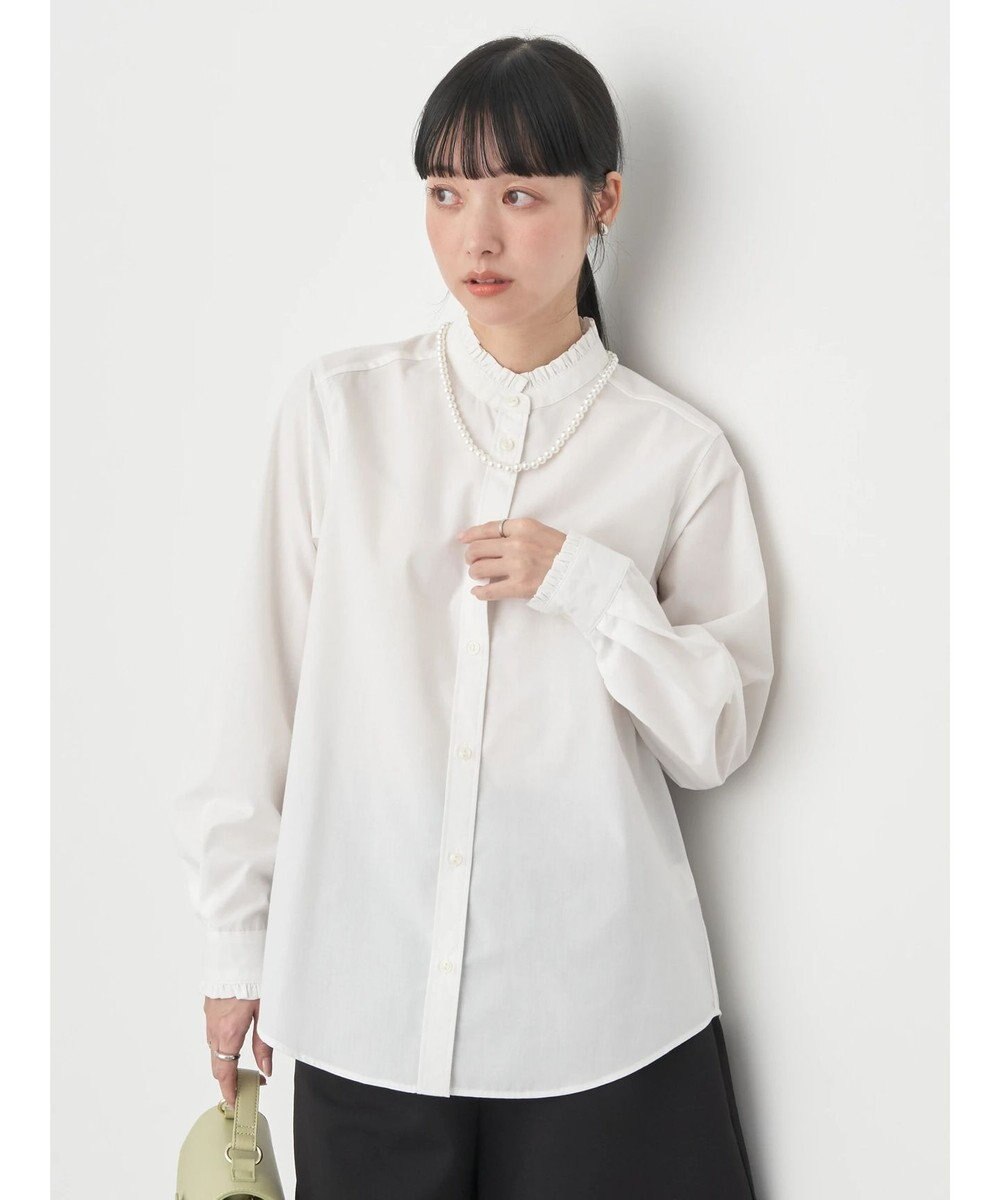 earth music&ecology スタンドフリルシャツ 