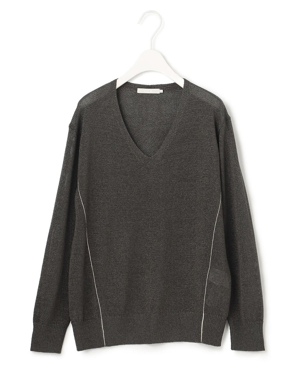 ICB 【WEB限定カラーあり・洗える】ペーパーブレンドシャインニット Vネックプルオーバー 