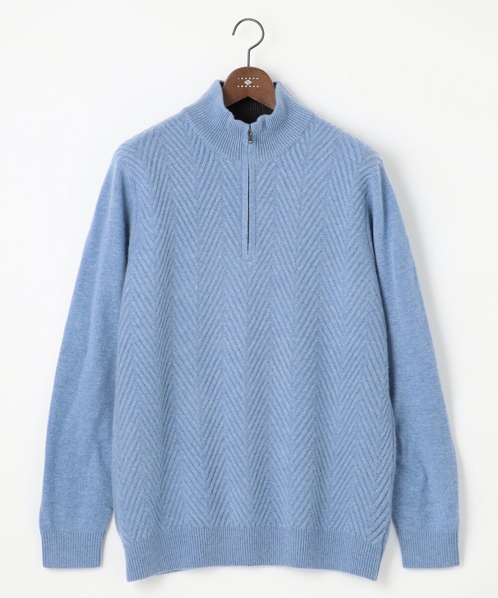 JOSEPH ABBOUD 【キングサイズ】カシミヤブレンド ハイネック ZIP プルオーバーニット 