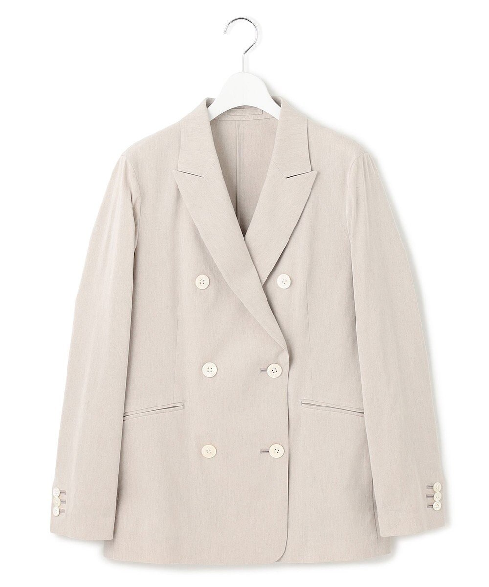 23区 S 【洗える】リネンレーヨンストレッチ ダブル ジャケット 