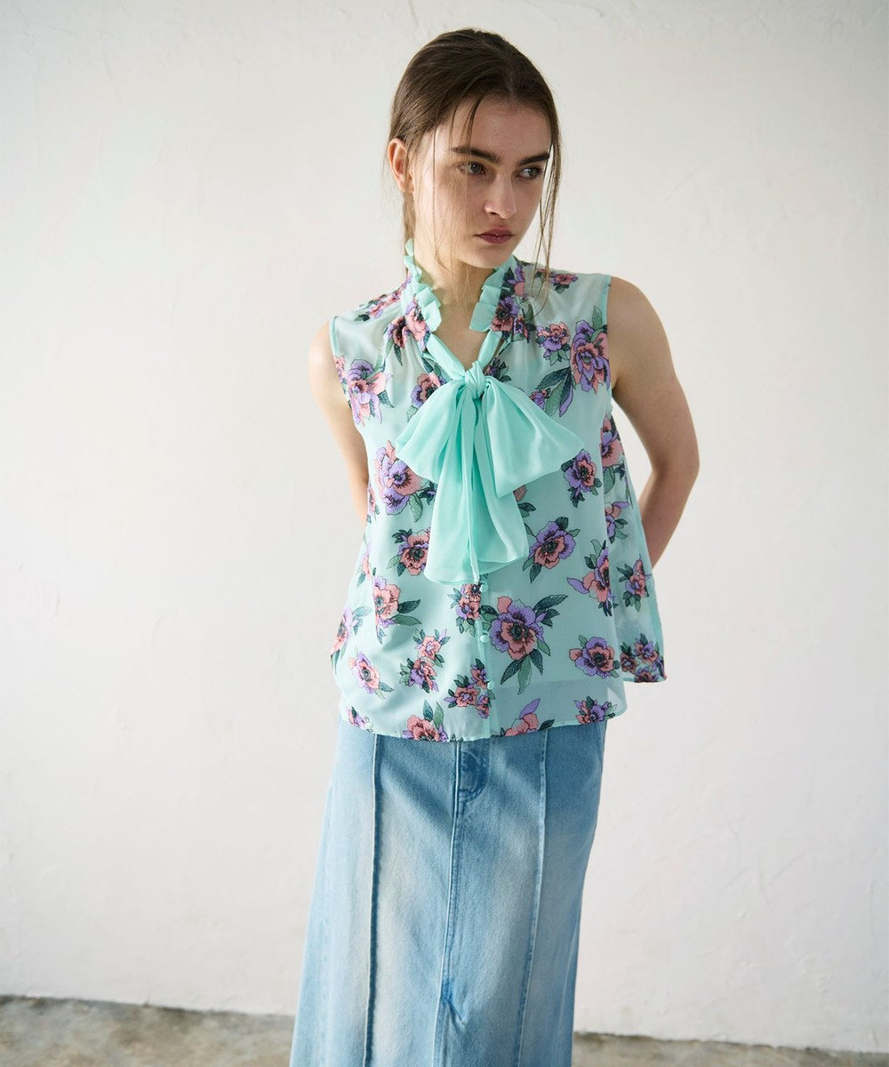 GRACE CONTINENTAL エスニックフラワー刺繍トップ 