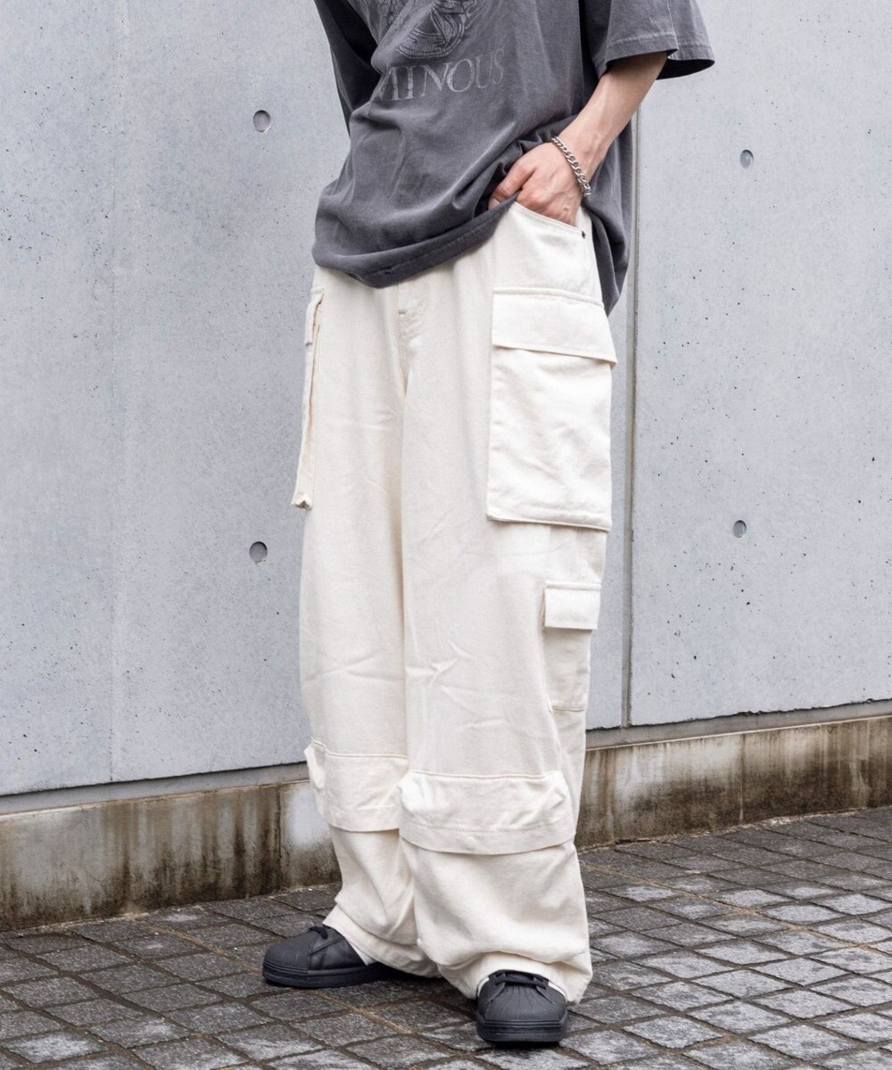 WEGO マルチポケットワイドカーゴパンツ 