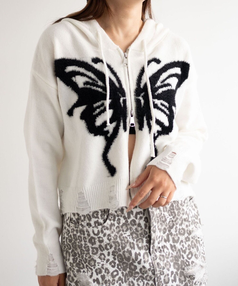 WEGO バタフライWジップシャギーパーカー 