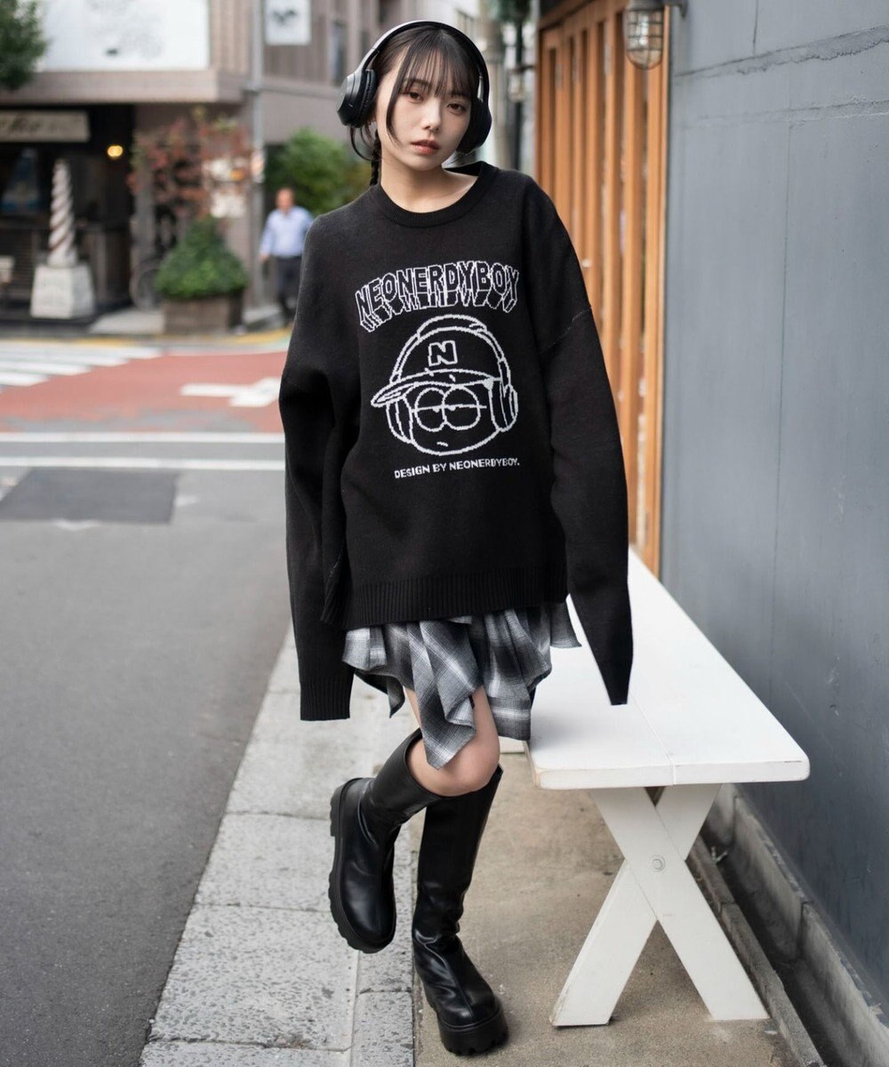 WEGO 【ユニセックス着用ITEM/SMLサイズ展開】ジャガードグラフィックプルオーバー 